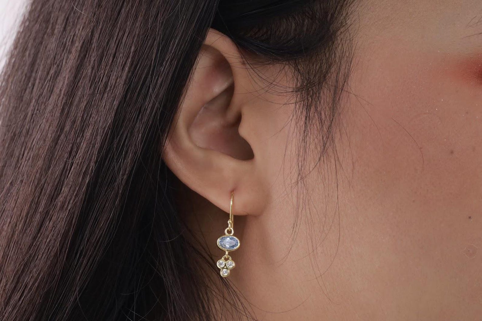 Dangle Drop Blue Topaz Earrings, December Birthstone Earrings, Wedding Gift for Her, Blue Topaz Earrings, Anniversary Gift